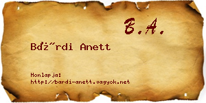 Bárdi Anett névjegykártya